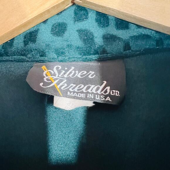 Silver Threads Velour Track Jacket Reptile Print Tassel Jewel Green Gold - 2XP - Picture 6 of 8